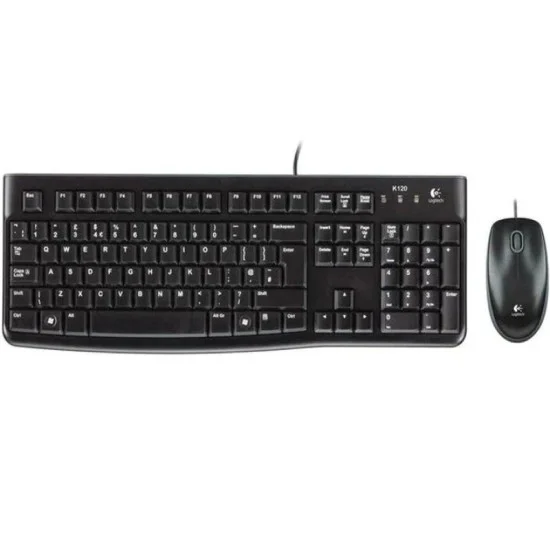 Logitech Mk120 Wired Keyboard & Mouse - Arb/Eng - Black